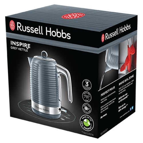 Russell Hobbs Inspire 1.7L Kettle - Grey | 24363 from Russell Hobbs - DID Electrical