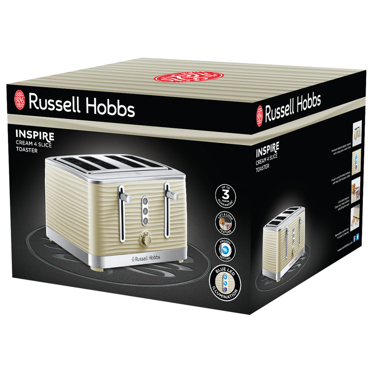 RussellHobbs Inspire 4 Slice Toaster - Cream | 24384