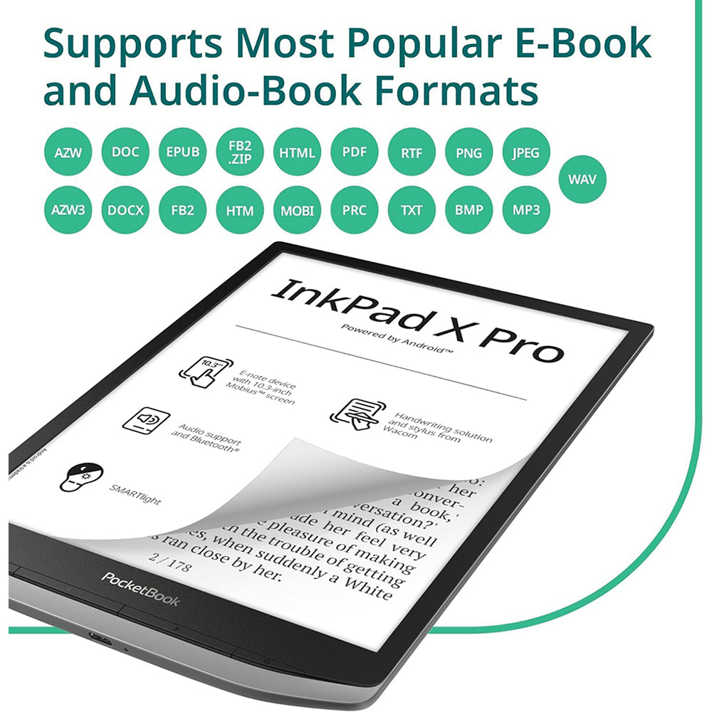 PocketBook Inkpad X Pro 10.3&quot; Touchscreen eReader Tablet - Grey | 253-PB1040D-M-WW from PocketBook - DID Electrical