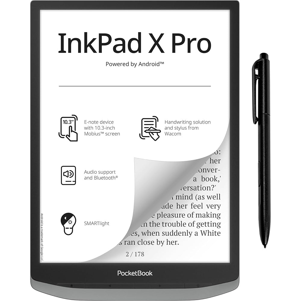 PocketBook Inkpad X Pro 10.3&quot; Touchscreen eReader Tablet - Grey | 253-PB1040D-M-WW from PocketBook - DID Electrical