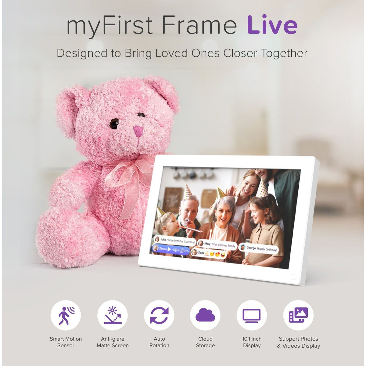 MyFirst Frame Live 10" Digital Photo Frame - White | 256-FF1001SA-WE01 from MyFirst - DID Electrical