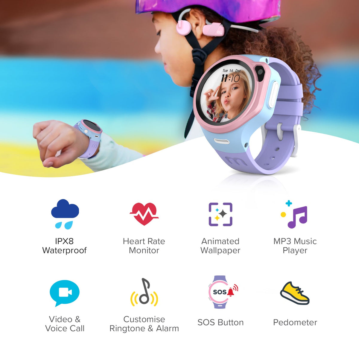MyFirst Fone R1s Kids Smart Watch - Cotton Candy | 256-KW1305SA-CC02 from MyFirst - DID Electrical
