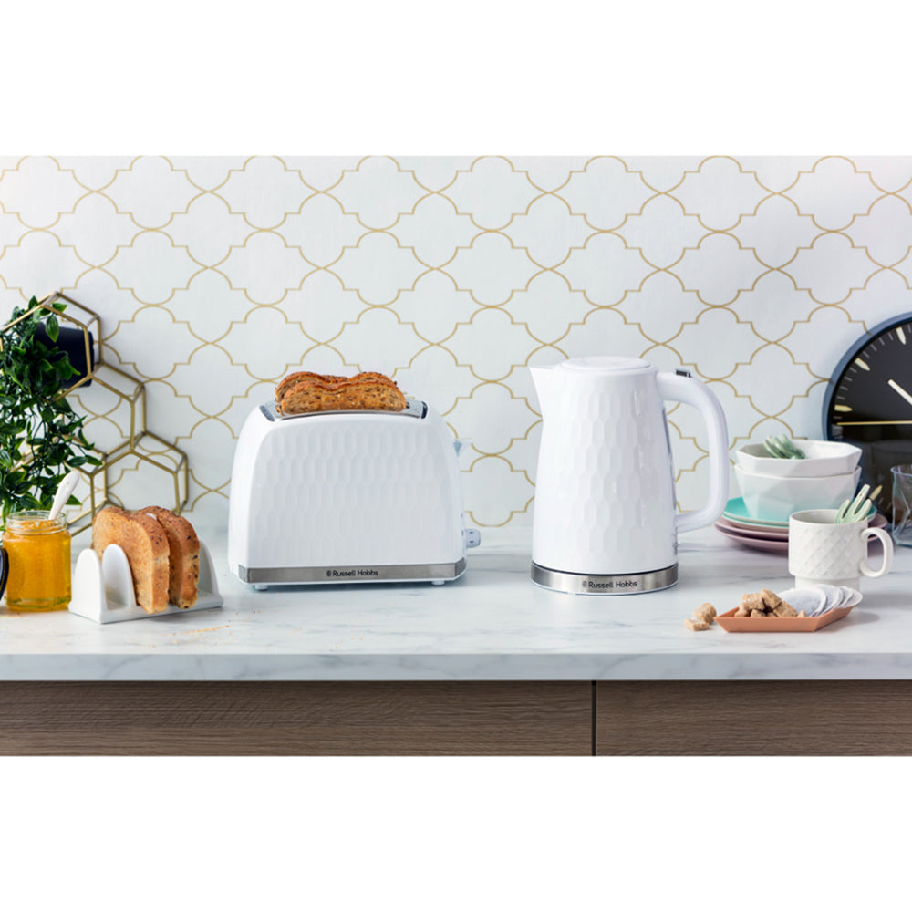 Russell Hobbs Honeycomb 1.7L Kettle - White | 26050 from Russell Hobbs - DID Electrical