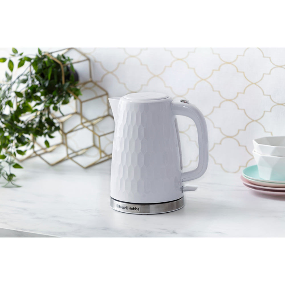 Russell Hobbs Honeycomb 1.7L Kettle - White | 26050 from Russell Hobbs - DID Electrical
