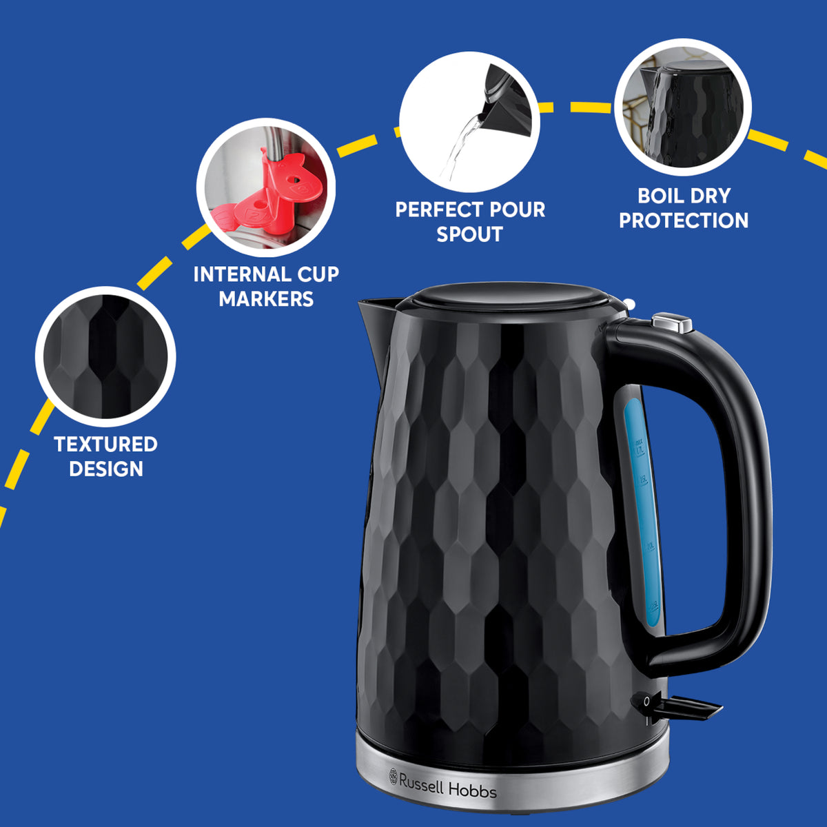 Russell Hobbs Honeycomb 1.7L Kettle - Black | 26051