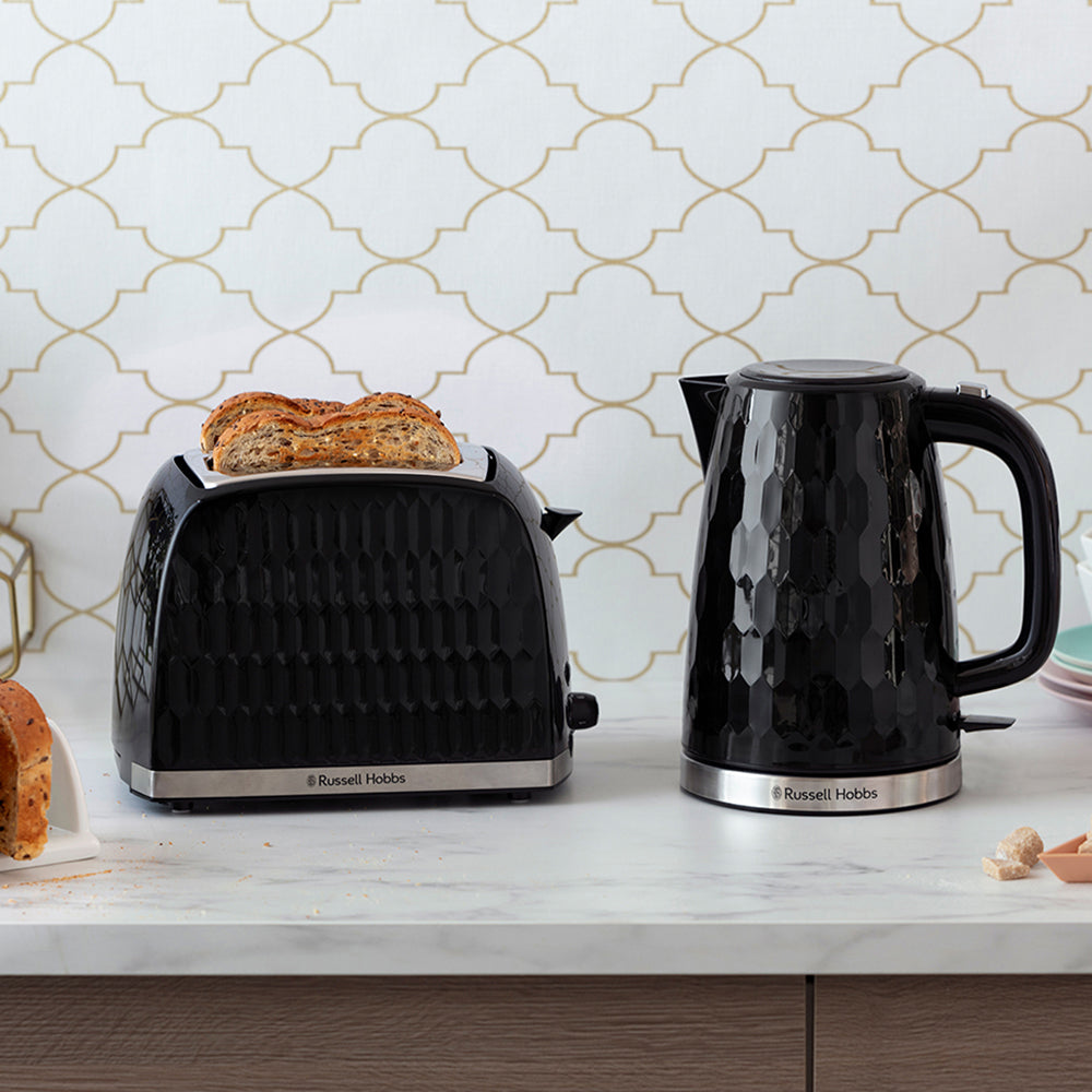 Russell Hobbs Honeycomb 2 Slice Toaster - Black | 26061 from Russell Hobbs - DID Electrical