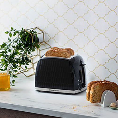 Russell Hobbs Honeycomb 2 Slice Toaster - Black | 26061 from Russell Hobbs - DID Electrical