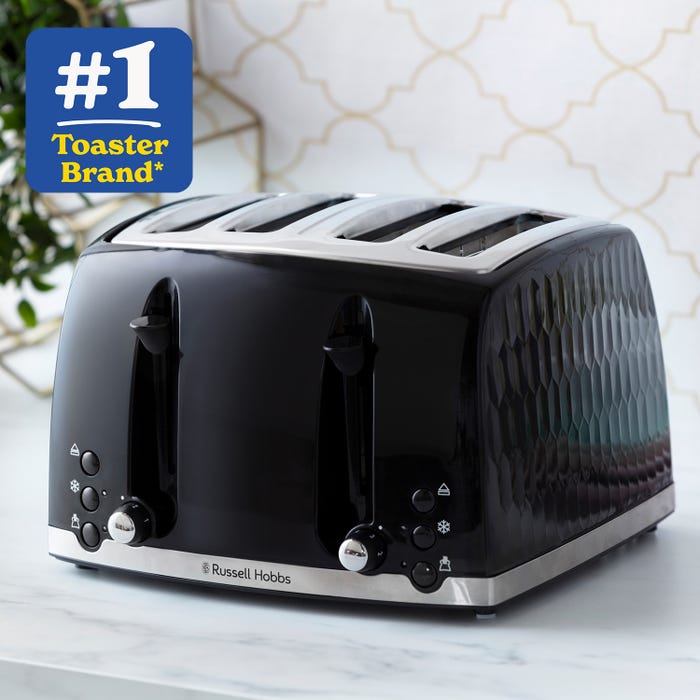 Russell Hobbs Honeycomb 4 Slice Toaster - Black | 26071