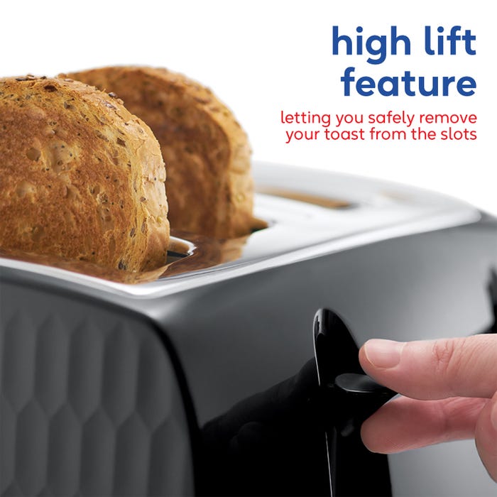 Russell Hobbs Honeycomb 4 Slice Toaster - Black | 26071
