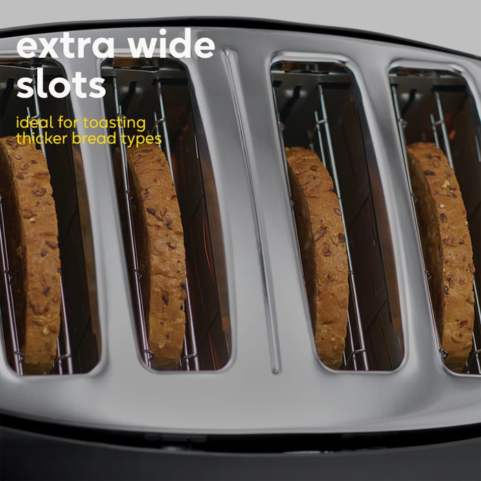 Russell Hobbs Honeycomb 4 Slice Toaster - Black | 26071