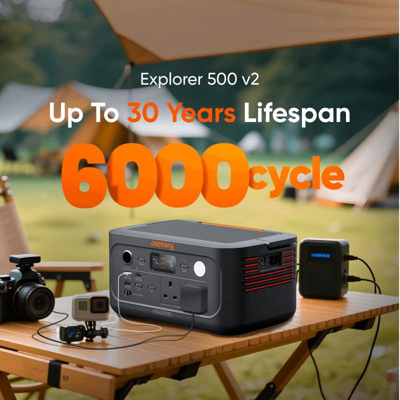 Jackery Explorer 500 v2 Portable Power Station - Black & Orange | 263-21-0001-000276