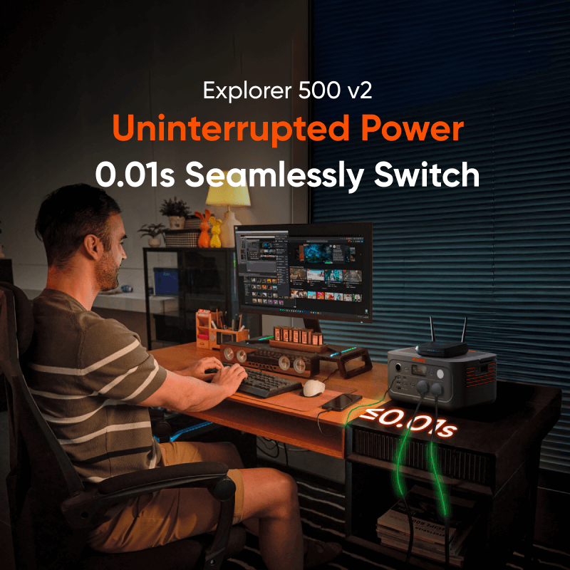 Jackery Explorer 500 v2 Portable Power Station - Black & Orange | 263-21-0001-000276