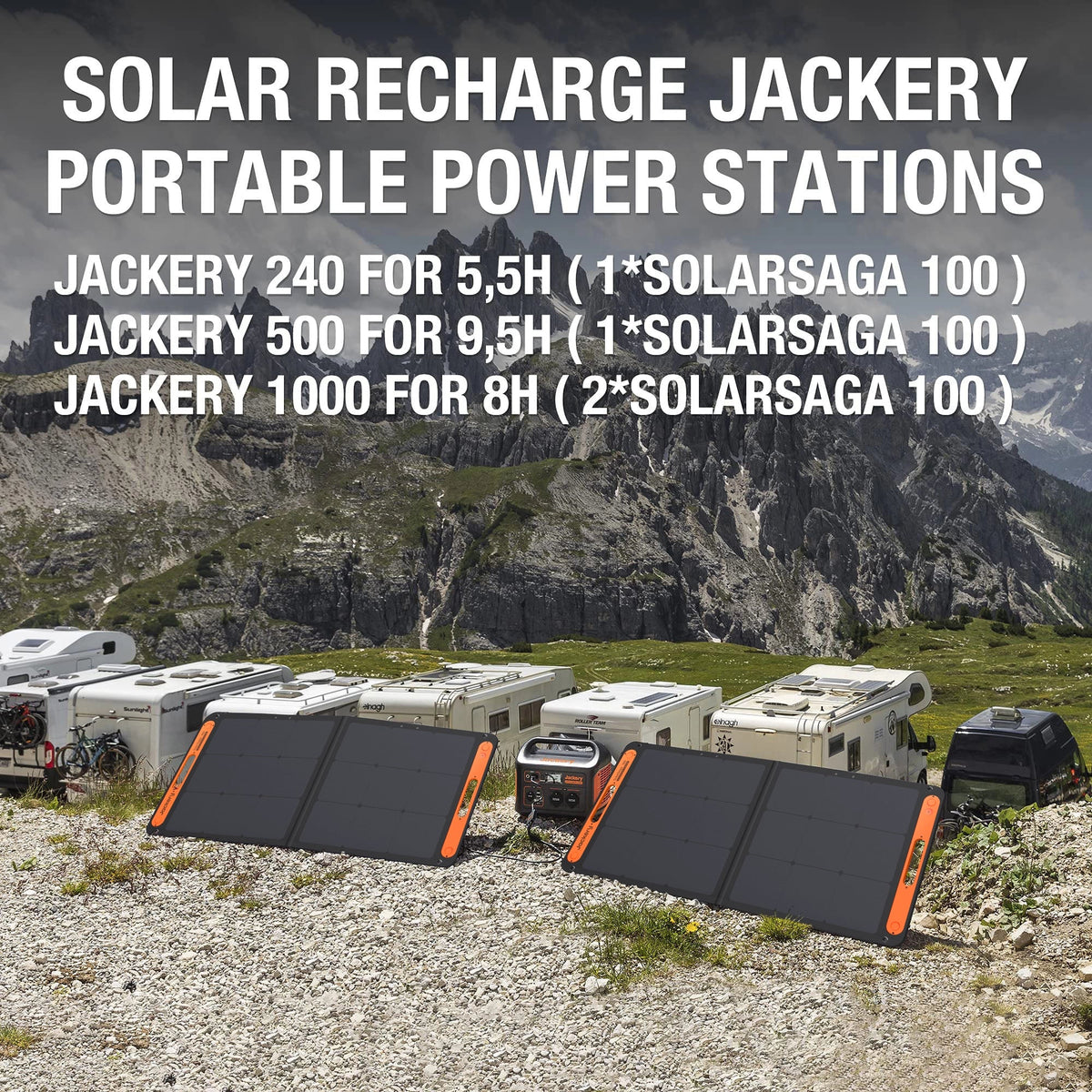 Jackery SolarSaga 100W Solar Panel - Black & Orange | 263-21-0002-000059