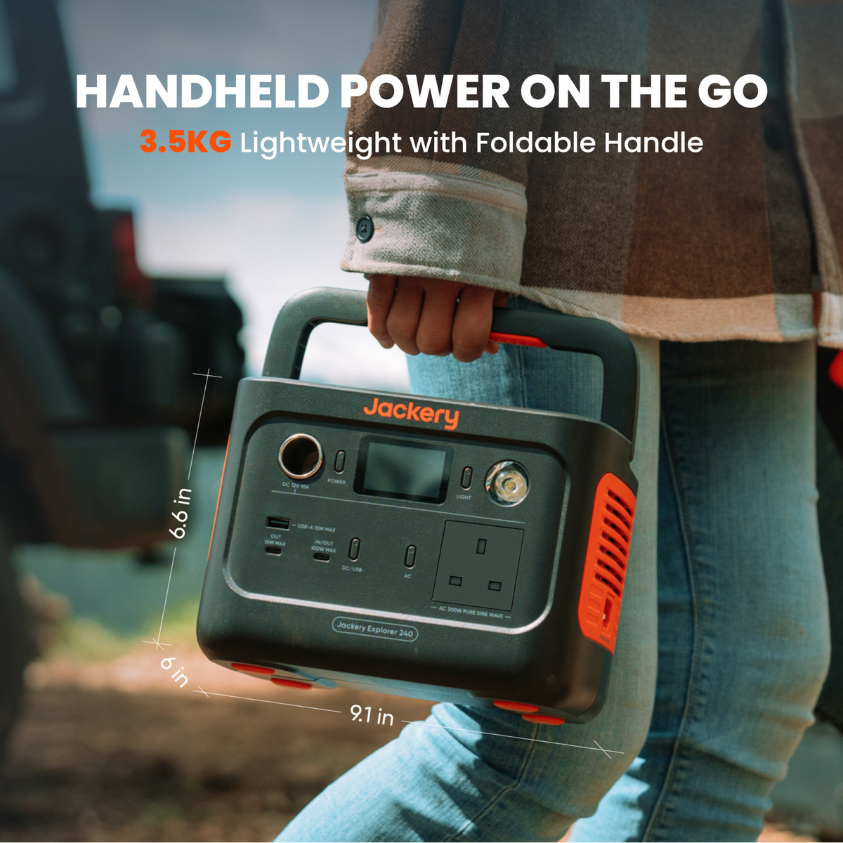 Jackery Explorer 240 v2 Portable Power Station - Black & Orange | 263-70-0240-UKO001