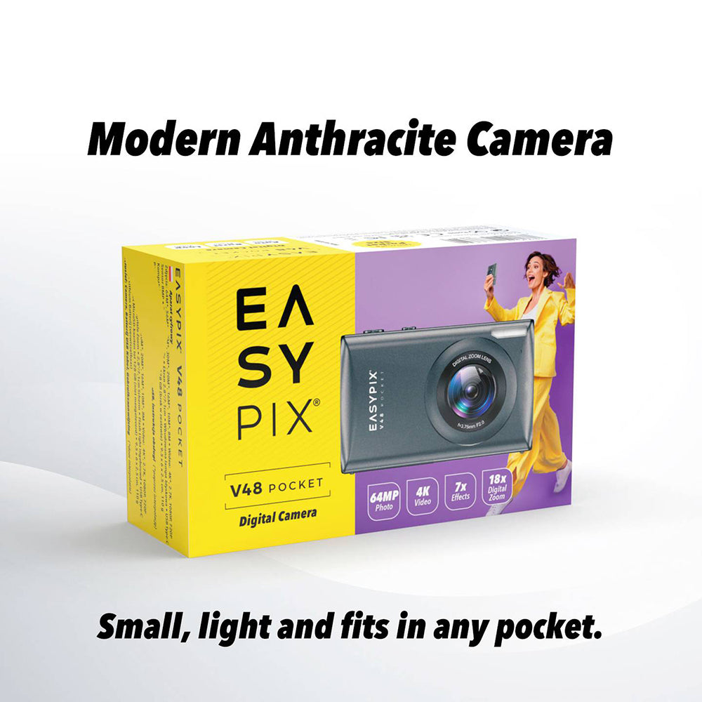 EasyPix V48 Pocket 8MP Digital Camera - Anthracite | 267-20212 from EasyPix - DID Electrical