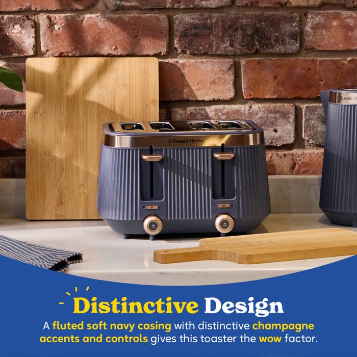 Russell Hobbs Brontë 4 Slice Toaster - Navy Blue | 26772
