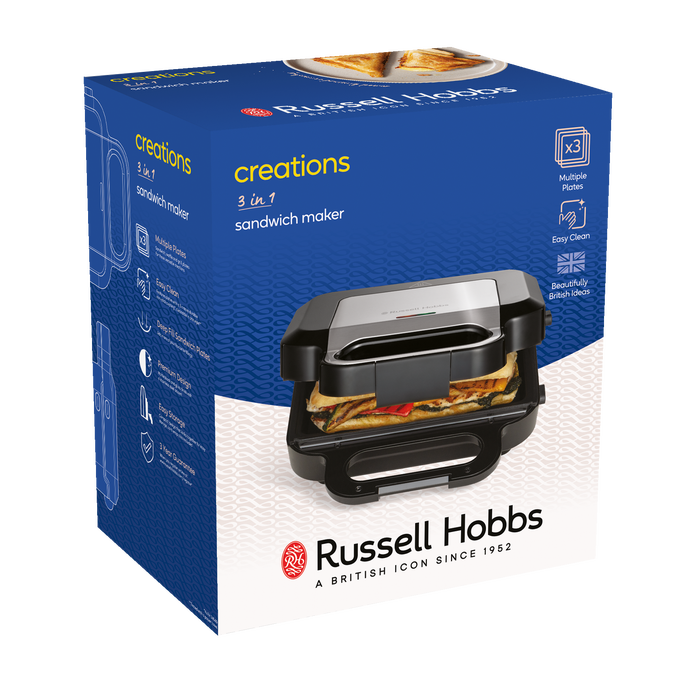 Russell Hobbs Creations 3-in-1 Sandwich Maker - Black | 26810