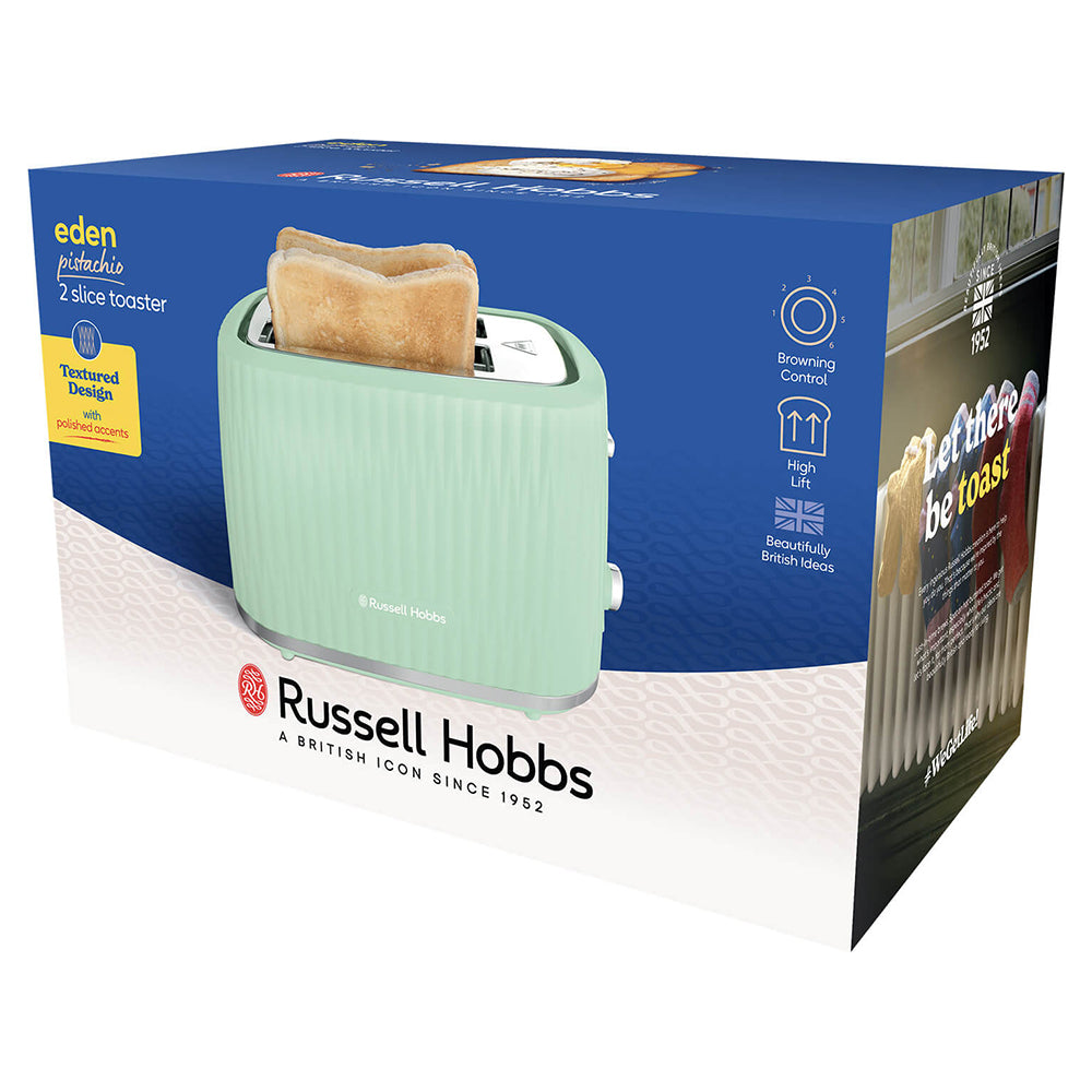 Russell Hobbs Eden 2 Slice Toaster - Pistachio | 27374 from Russell Hobbs - DID Electrical