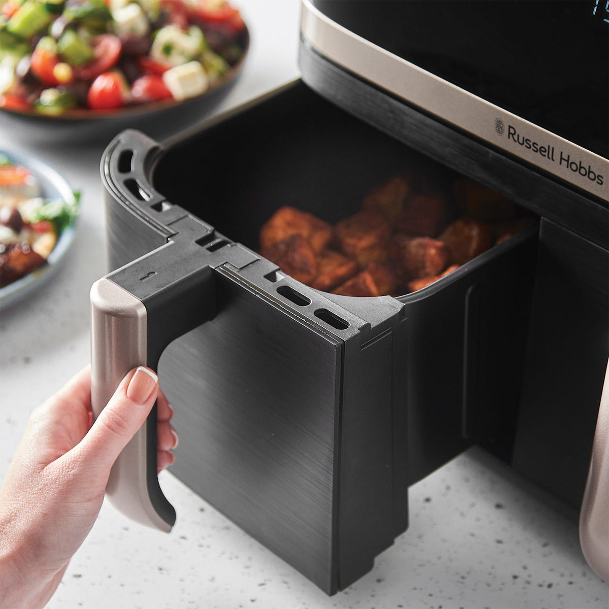 Russell Hobbs Satisfry 9L Dual Basket Air Fryer - Black | 27680 from Russell Hobbs - DID Electrical