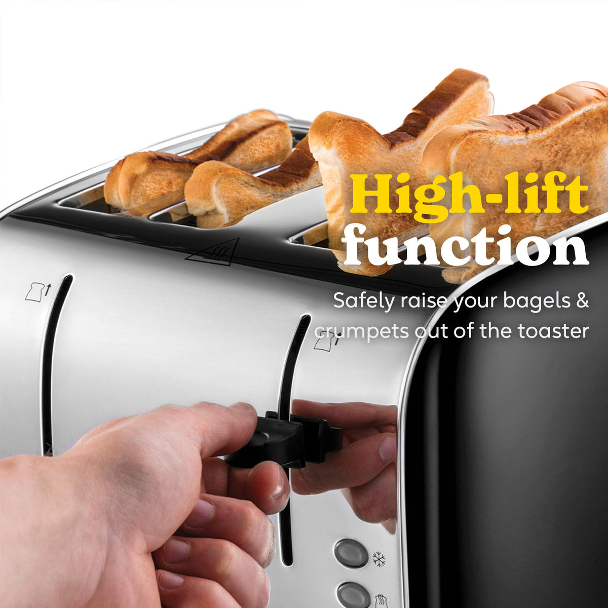 RussellHobbs Stainless Steel 4 Slice Toaster - Black | 28360