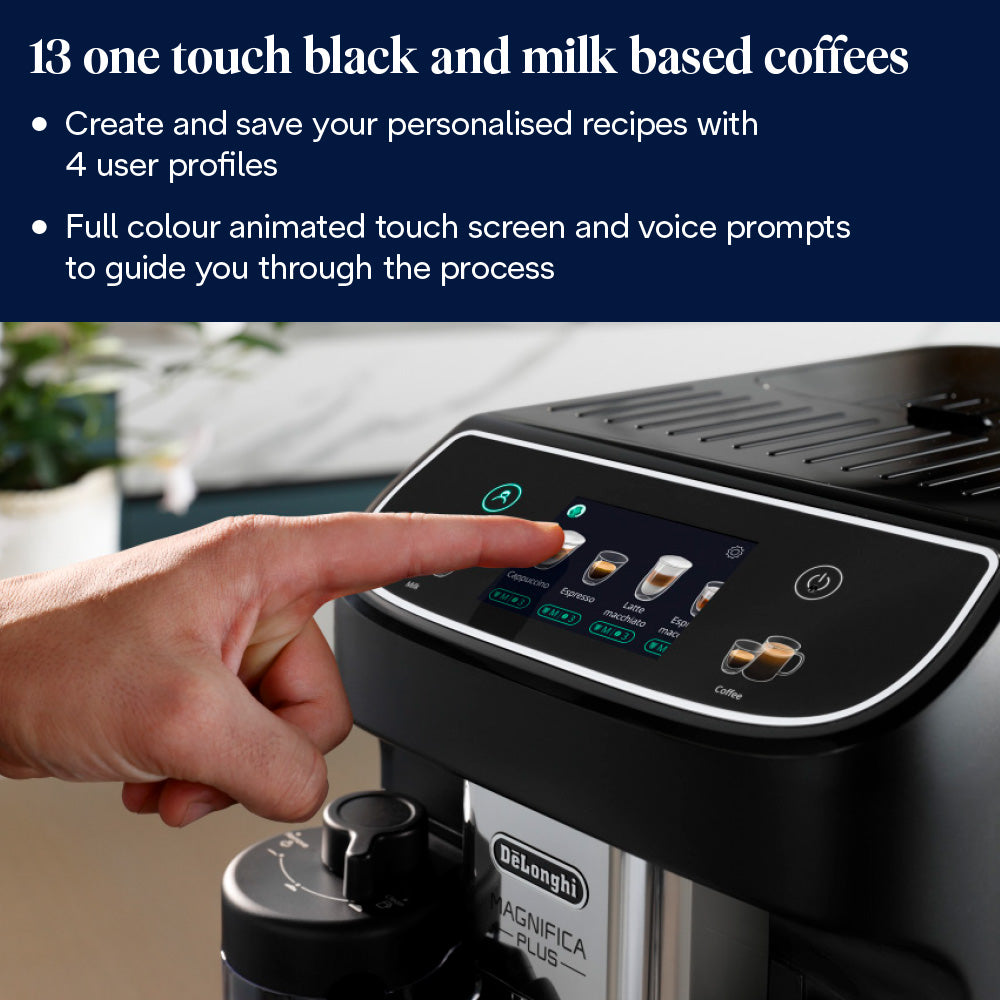 DeLonghi Magnifica Plus Bean to Cup Automatic Coffee Machine - Black | ECAM320.60.B