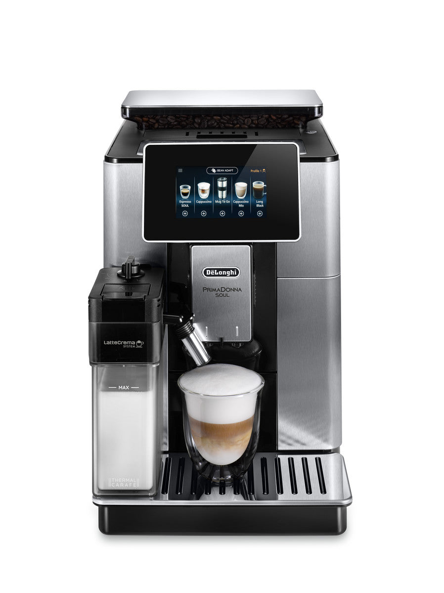DeLonghi PrimaDonna Soul 2.2L Automatic Coffee Machine - Metal Black | ECAM610.75.MB