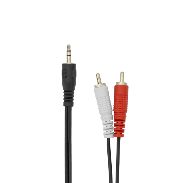 Sbox 2M 3.5MM Male To 2 x RCA Male Audio Cable - Black | 3.5-2RCA-M/M-2/R from Sbox - DID Electrical