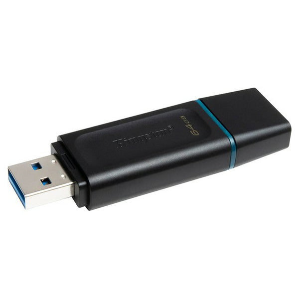 Kingston DataTraveler Exodia 64GB USB 3.2 USB Flash Drive - Black & Cyan | 309829 from Kingston - DID Electrical