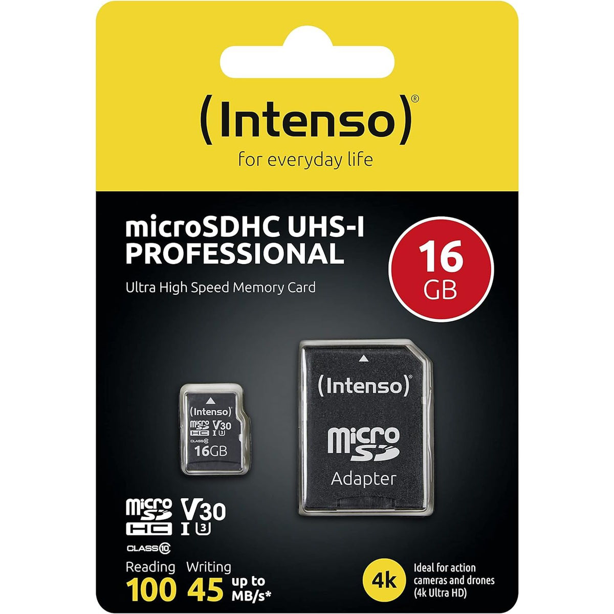 Intenso MicroSD UHS-I Class 10 16GB Memory Card - Black | 3433470 from Intenso - DID Electrical