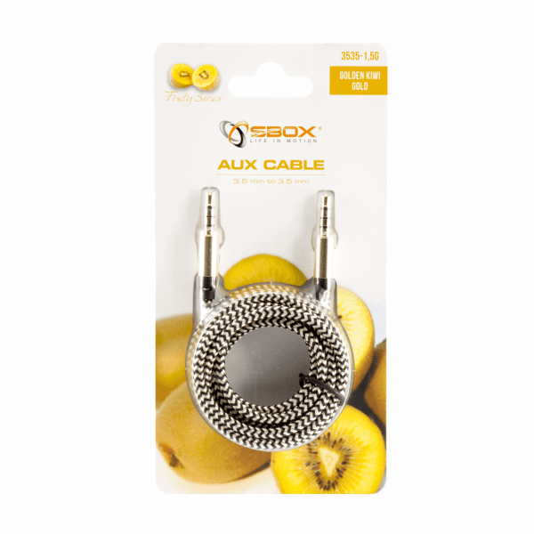 Sbox 1.5M 3.5MM Male Audio AUX Cable - Gold | 3535-1.5G from Sbox - DID Electrical
