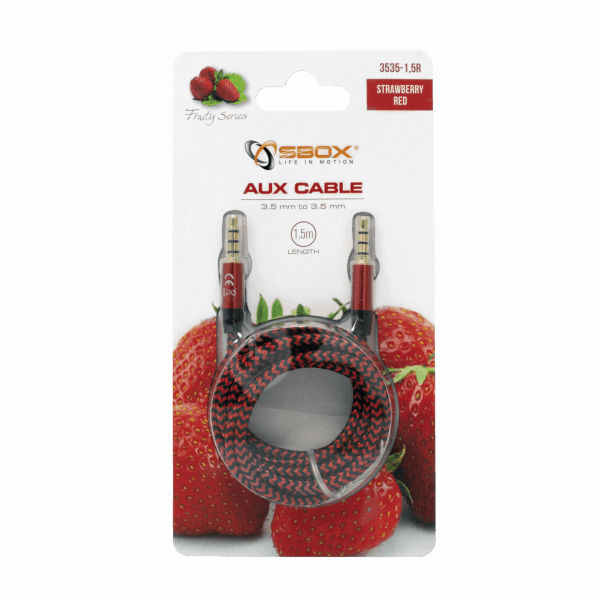 Sbox 1.5M 3.5MM Male Audio AUX Cable - Red | 3535-1.5R from Sbox - DID Electrical