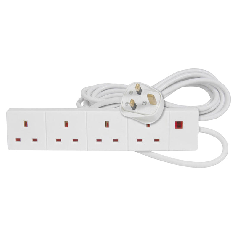 Prosafe 4 Gang 5M Extension Lead - White | 354888 from Prosafe - DID Electrical