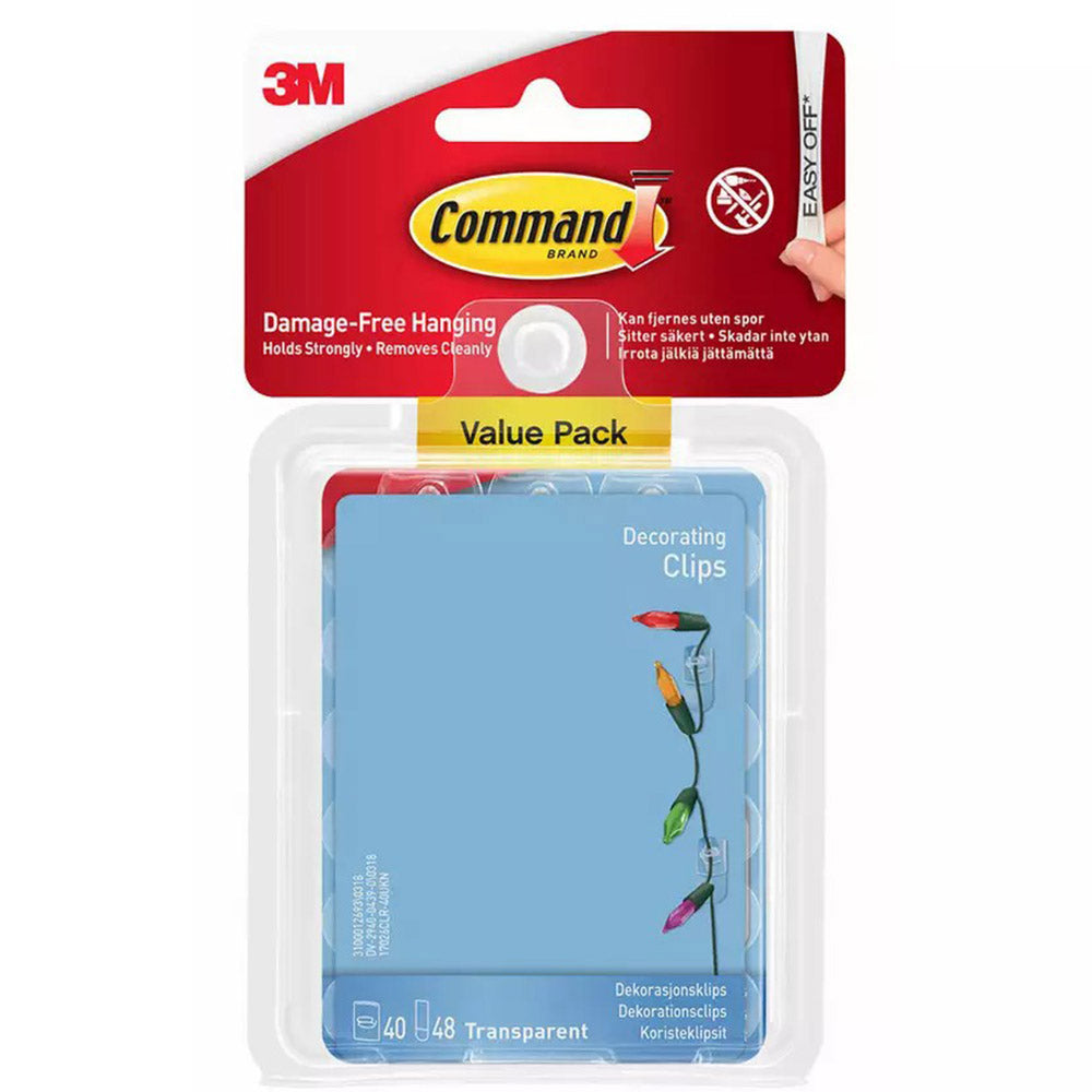 3M Command Clear Decorating Clips Value Pack - Clear | 3M17026CLRVALUE from Command - DID Electrical