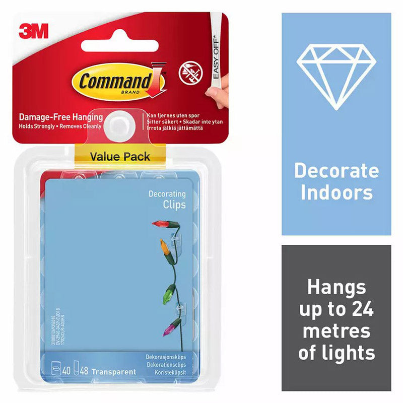3M Command Clear Decorating Clips Value Pack - Clear | 3M17026CLRVALUE from Command - DID Electrical