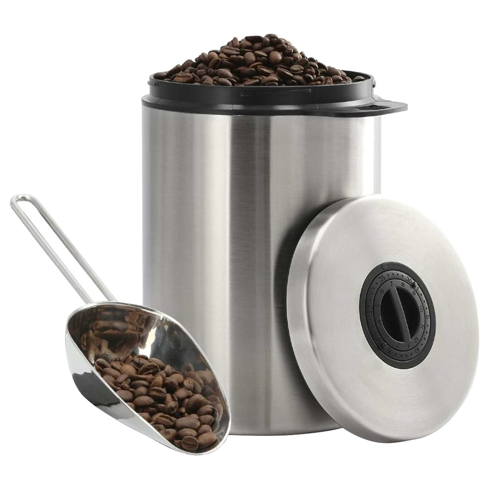 Xavax 1KG Stainless Steel Coffee Bean Tin With Scoop - Silver | 422651 from Xavax - DID Electrical