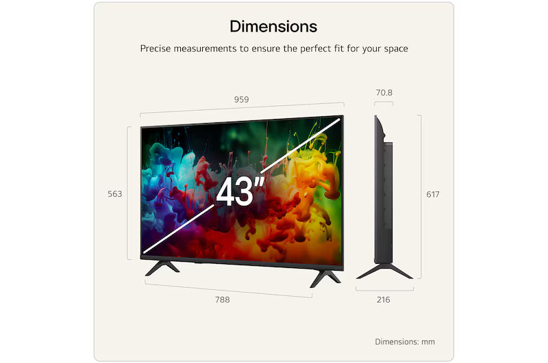 LG QNED72 43" 4K Smart TV - Black | 43QNED72B6B.AEI