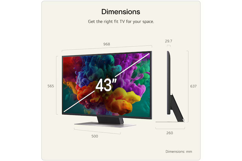 LG QNED86 43" 4K Smart TV - Black | 43QNED86B6B.AEI
