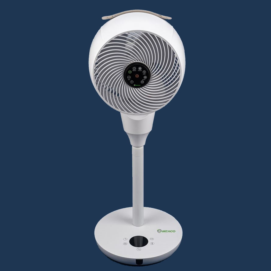 Meaco MeacoFan 1056P 10&quot; Air Circulator Pedestal Fan - White | 44019/1M from Meaco - DID Electrical