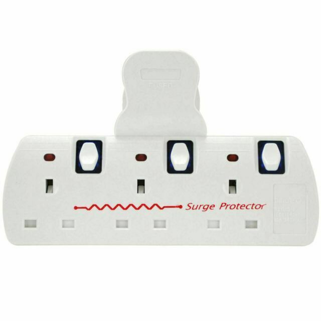 Fleming 3 Way Switched Wall Adaptor with Surge Protection - White | 456160 from Fleming - DID Electrical