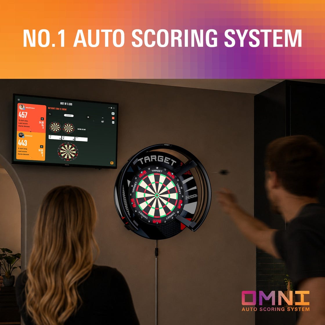 Target Darts Omni Dartboard Auto Scoring System - Black | 460011