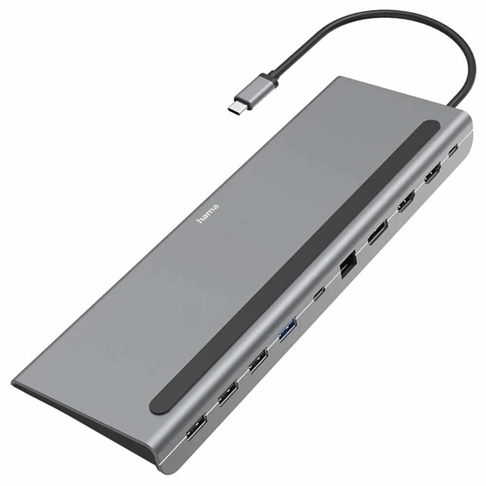 Hama Connect2Office Pro 10 Ports USB-C Docking Station - Grey | 470966 from Hama - DID Electrical