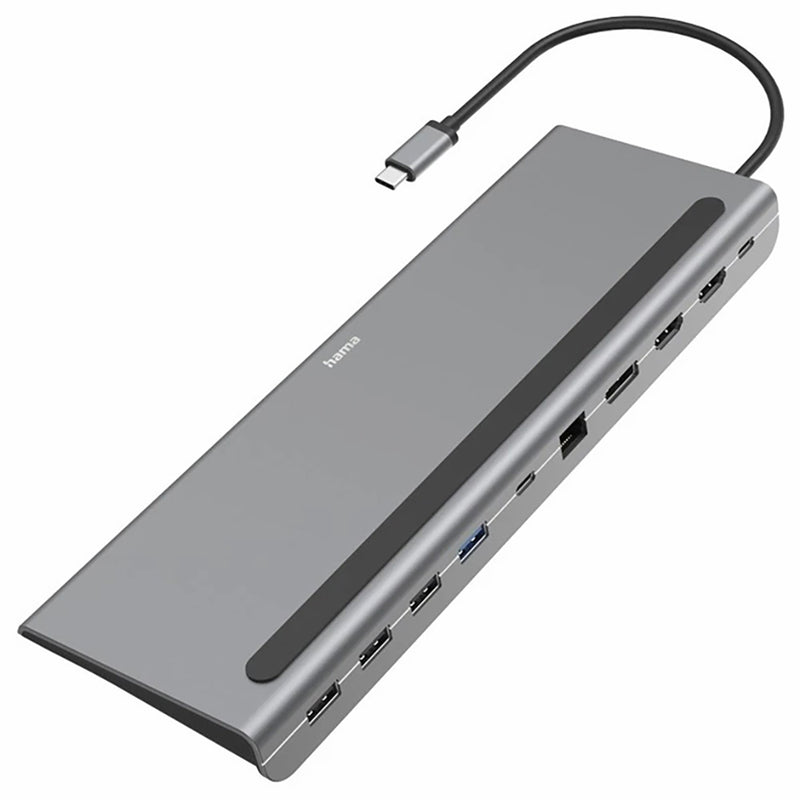 Hama Connect2Office Pro 10 Ports USB-C Docking Station - Grey | 470966 from Hama - DID Electrical