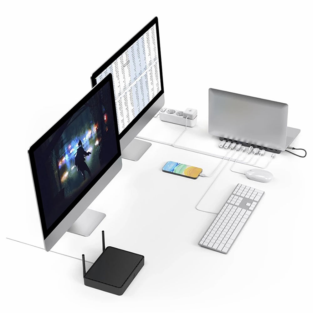 Hama Connect2Office Pro 10 Ports USB-C Docking Station - Grey | 470966 from Hama - DID Electrical