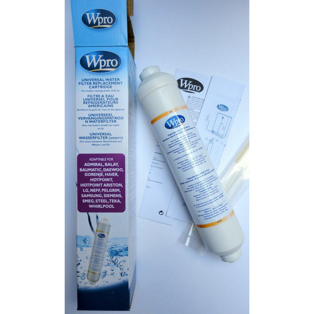 WPRO Universal External Water Filter for Fridge Freezer - White | 479683 from Wpro - DID Electrical