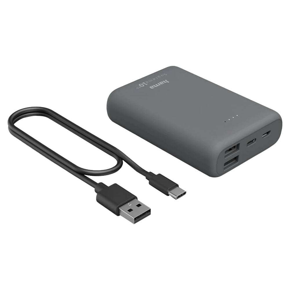 Hama Supreme 10HD 10000 mAh Power Pack - Grey | 486646 from Hama - DID Electrical