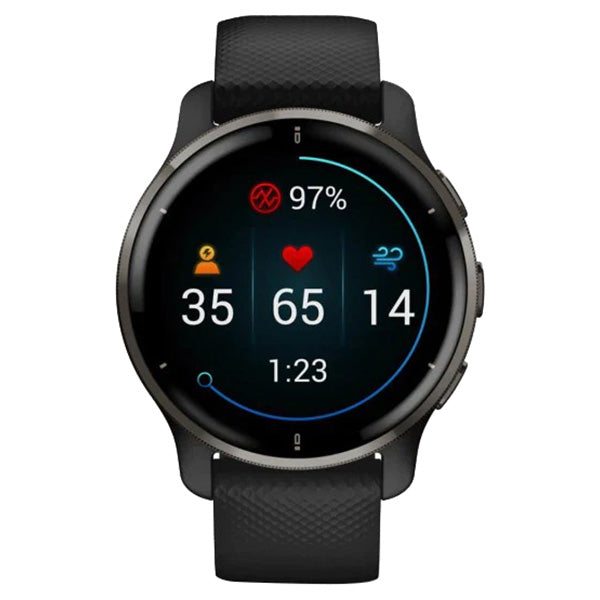Garmin Venu 2 Plus 43MM Smart Watch with Silicone Band - Stainless Steel & Black | 49-GAR-010-02496-11 from Garmin - DID Electrical