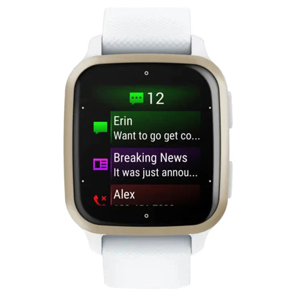 Garmin Venu Sq 2 GPS Fitness Smart Watch - White &amp; Cream Gold | 49-GAR-010-02701-11 from Garmin - DID Electrical