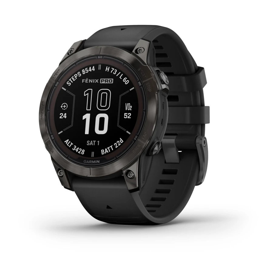 Garmin fenix 7 Pro Sapphire Solar Edition 1.85" Smart Watch - Carbon Grey DLC Titanium with Black | 49-GAR-010-02777-11 from Garmin - DID Electrical