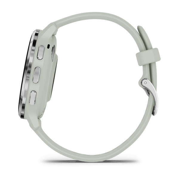 Garmin Venu 3S Silver Stainless Steel Bezel Silicone Band - Sage Grey | 49-GAR-010-02785-01 from Garmin - DID Electrical