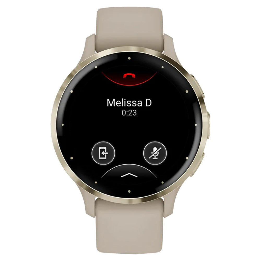 Garmin Venu 3S Soft Gold Stainless Steel Bezel Silicone Band - French Grey | 49-GAR-010-02785-02 from Garmin - DID Electrical
